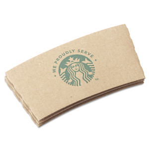Starbucks Cup Sleeves, Fits 12, 16, 20 oz Hot Cups, Kraft, 1,380/Carton
