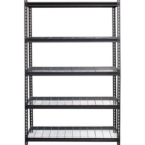 Lorell Wire Deck Shelving - 5 Shelf(ves) - 72" Height x 48" Width x 18" Depth - 28% Recycled - Black - Steel