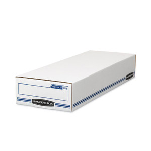 Bankers Box STOR/FILE Check Boxes, 9.25" x 25" x 4.13", White/Blue, 12/Carton Bankers Box STOR/FILE Check Boxes, 9.25" x 25" x 4.13", White/Blue, 12/Carton