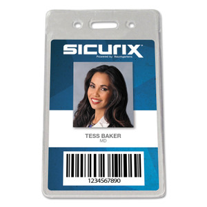 SICURIX Sicurix Proximity Badge Holder, Vertical, 2 1/2w x 4 1/2h, Clear, 50/Pack