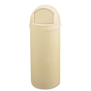 Rubbermaid Commercial Marshal Classic Container, 25 gal, Plastic, Beige
