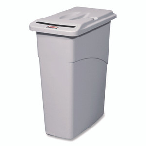 Rubbermaid Commercial Slim Jim Confidential Document Waste Receptacle with Lid, 23 gal, Light Gray Rubbermaid Commercial Slim Jim Confidential Document Waste Receptacle with Lid, 23 gal, Light Gray