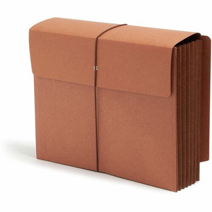 Smead Letter Recycled File Wallet - 8 1/2" x 11" - 5 1/4" Expansion - 2 Plys - Redrope - Flap, Tear Resistant, Elastic Closure