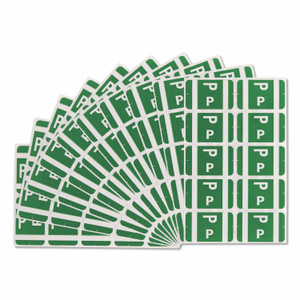 Smead AlphaZ Color-Coded Second Letter Alphabetical Labels, P, 1 x 1.63, Dark Green, 10/Sheet, 10 Sheets/Pack