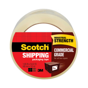 Scotch 3750 Commercial Grade Packaging Tape with Dispenser, 3" Core, 1.88" x 54.6 yds, Clear, 48/Pack (MMM3750CS48) View Product Image