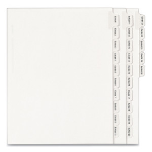 Avery Preprinted Legal Exhibit Side Tab Index Dividers, Allstate Style, 25-Tab, Exhibit 1 to Exhibit 25, 11 x 8.5, White, 1 Set (AVE82106) View Product Image