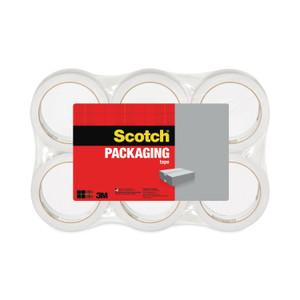 Scotch 3350 General Purpose Packaging Tape, 3" Core, 1.88" x 54.6 yds, Clear, 6/Pack (MMM33506) View Product Image