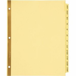 Avery Laminated Dividers - Gold Reinforced - 12 x Divider(s) - Printed Tab(s) - Month - January-December