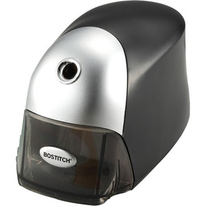 Bostitch QuietSharp Executive Electric Pencil Sharpener - Desktop - 1 Hole(s) - 4.3" Height x 3.5" Width x 7.5" Depth - Black, Silver