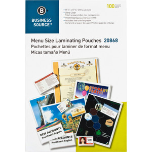 Business Source 5 mil Menu Laminating Pouches (BSN20868) View Product Image