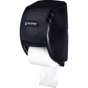 San Jamar Duett Standard Bath Tissue Dispenser - Roll Dispenser - 2 x Roll - 12.8" Height x 7.5" Width x 7" Depth - Plastic - Black Pearl