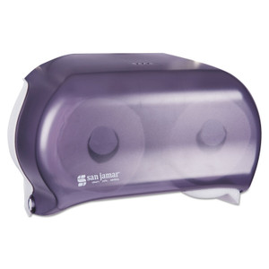 San Jamar VersaTwin Tissue Dispenser, Classic, 8 x 5.75 x 12.75, Transparent Black Pearl (SJMR3600TBK) View Product Image