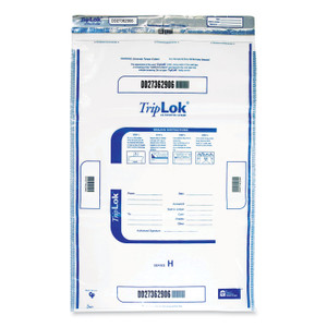 TripLOK Deposit Bag, Plastic, 12 x 16, Clear, 100/Pack