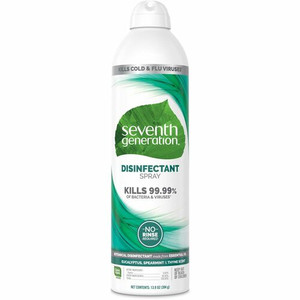 Seventh Generation Disinfectant Cleaner - For Day Care - 13.9 fl oz (0.4 quart) - Eucalyptus Spearmint & Thyme Scent - Non-flammable, Anti-bacterial - Clear