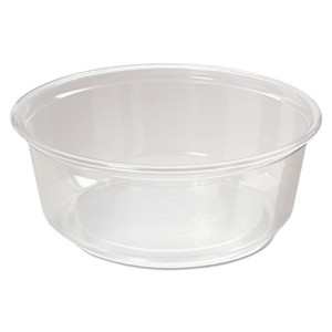 Fabri-Kal Microwavable Deli Containers, 8 oz, 4.6" Diameter x 1.8" h, Clear, Plastic, 500/Carton