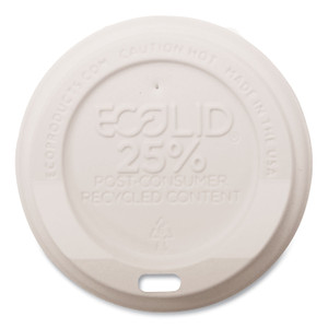 Eco-Products EcoLid 25% Recycled Content Hot Cup Lid, White, Fits 8 oz Hot Cups, 100/Pack, 10 Packs/Carton (ECOEPHL8WR) View Product Image