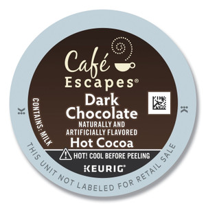 Caf Escapes Dark Chocolate Hot Cocoa K-Cups, 24/Box, 4 Box/Carton View Product Image