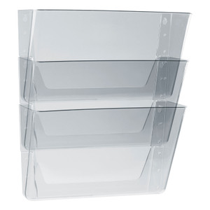 Storex Wall File, 3 Sections, Letter Size, 13" x 4" x 14",  Clear, 3/Set (STX70245U06C) View Product Image