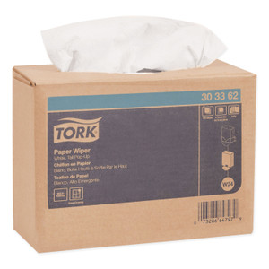 Tork Multipurpose Paper Wiper, 4-Ply, 9.75 x 16.75, White, 125/Box, 8 Boxes/Carton (TRK303362) View Product Image