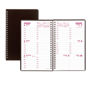 Brownline DuraFlex Weekly Planner, 8 x 5, Black Cover, 12-Month (Jan to Dec): 2024 View Product Image