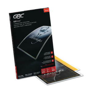 GBC EZUse Thermal Laminating Pouches, 3 mil, 11.5" x 17.5", Gloss Clear, 100/Box (GBC3200720) View Product Image