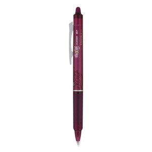 Pilot FriXion Clicker Erasable Gel Pen, Retractable, Fine 0.7 mm, Burgundy Ink, Burgundy Barrel, Dozen