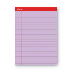 Universal Colored Perforated Ruled Writing Pads, Wide/Legal Rule, 50 Assorted Color 8.5 x 11.75 Sheets, 6/Pack (UNV35878) View Product Image