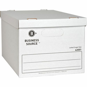 Business Source Economy Storage Box with Lid - External Dimensions: 12" Width x 15" Depth x 10" Height - 350 lb - Media Size Supported: Legal, Letter - Light Duty - Stackable