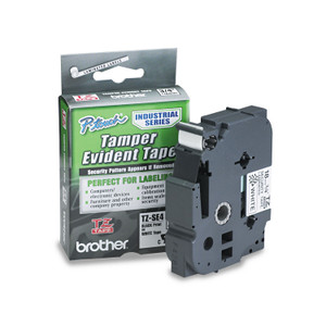 Brother P-Touch TZ Security Tape Cartridge for P-Touch Labelers, 0.7" x 26.2 ft, Black on White (BRTTZESE4) View Product Image