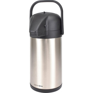 Coffee Pro Airpot, 2.2 Liter, 6"x8"x16', Stainless Steel (CFPCPAP22) View Product Image