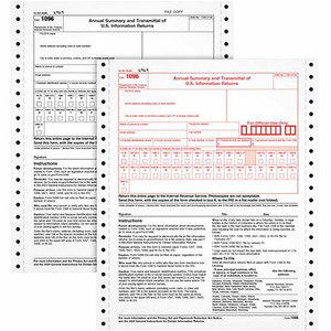 TOPS 1096 Tax Form - 2 Part - Carbonless Copy - 8.50" x 11" Sheet Size - White - White Sheet(s)
