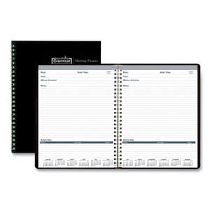 House of Doolittle Recycled Meeting Note Planner, 11 x 8.5, Black Cover, 12-Month (Jan to Dec): 2025