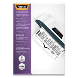 Fellowes Laminator Cleaning Sheets, 3 to 10 mil, 8.5" x 11", White, 10/Pack (FEL5320603) View Product Image