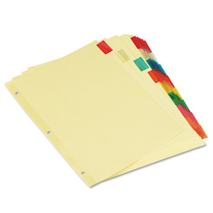 Universal Insertable Tab Index, 8-Tab, 11 x 8.5, Buff, Assorted Tabs, 6 Sets