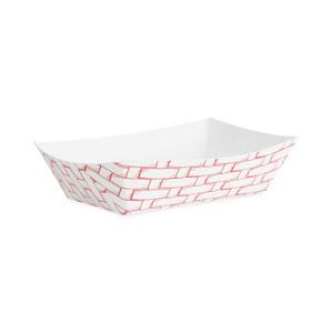 Boardwalk Paper Food Baskets, 0.25 lb Capacity, 2.69 x 1.05 x 4, Red/White, 1,000/Carton (BWK30LAG025) View Product Image