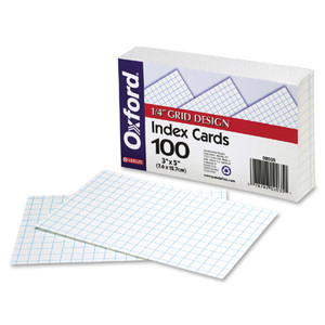 Oxford Index Card, 8 Point, Grid, 3"x5", 100-Pack, White (OXF02035) View Product Image
