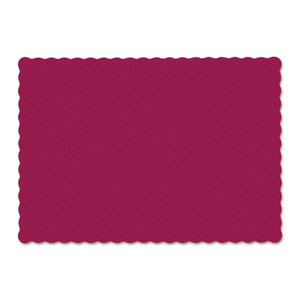 Hoffmaster Solid Color Scalloped Edge Placemats, 9.5 x 13.5, Burgundy, 1,000/Carton (HFM310524) View Product Image