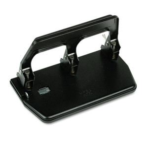Master 40-Sheet Heavy-Duty Three-Hole Punch with Gel Padded Handle, 9/32" Holes, Black (MATMP50) View Product Image