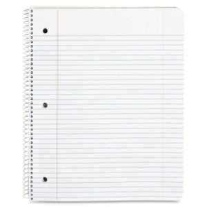 Business Source Wirebound Notebooks,3-Hole,Colg Rule,8-1/2"x11",100Shts,WE (BSN10968) View Product Image