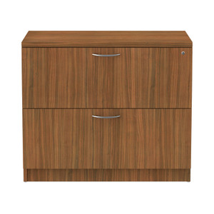 Alera Valencia Series Lateral File, 2 Legal/Letter-Size File Drawers, Modern Walnut, 34" x 22.75" x 29.5" (ALEVA513622WA) View Product Image