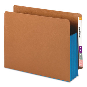 Smead Redrope Drop-Front End Tab File Pockets, Fully Lined 6.5" High Gussets, 3.5" Expansion, Letter Size, Redrope/Blue, 10/Box (SMD73679) View Product Image