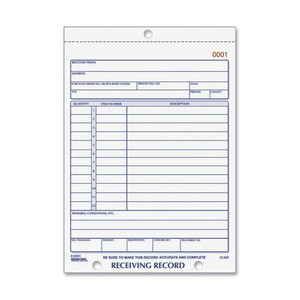 Rediform Carbonless Receiving Record Slip Book - 50 Sheet(s) - Stapled - 3 Part - Carbonless Copy - 5.50" x 7.87" Sheet Size
