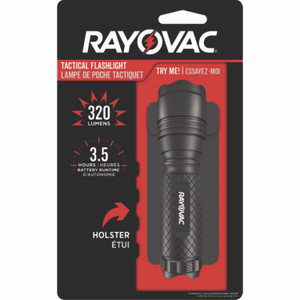 Rayovac LED Aluminum Flashlight, 3 AAA Batteries (Included), Black