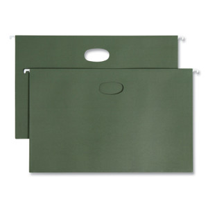 Smead Hanging Pockets with Full-Height Gusset, 1 Section, 1.75" Capacity, Legal Size, Standard Green, 25/Box