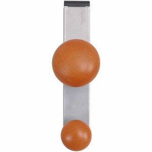 Alba Double Peg Garment Holder - 2 Pegs - 7.8" Height x 2.4" Width - for Garment - Silver, Brown