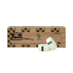 Scotch Magic Greener Tape, 1" Core, 0.75" x 75 ft, Clear, 16/Pack (MMM81216P) View Product Image