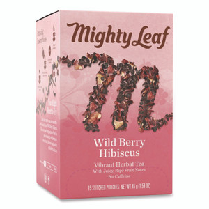 Mighty Leaf Tea Whole Leaf Tea Pouches, Wild Berry Hibiscus, 15/Box
