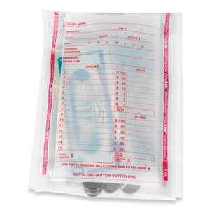 PermaLOK Deposit Bag, Plastic, 5.75 x 8.75 x 3, Clear, 1,000/Carton