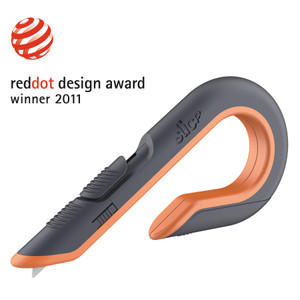 slice Box Cutters, Double Sided, Replaceable, 1.29" Carbon Steel Blade, 7" Nylon Handle, Gray/Orange (SLI10400) View Product Image