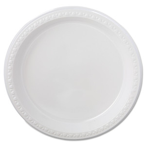Chinet Heavyweight Plastic Plates, 9" dia, White, 125/Pack, 4 Packs/Carton (HUH81209) View Product Image